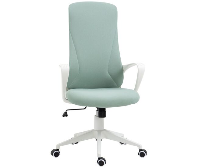 Vinsetto cadeira de escritório giratória com altura ajustável cadeira de escritório ergonómica com apoio para os braços função de inclinação e encosto alto 62x56x110-119,5 cm verde