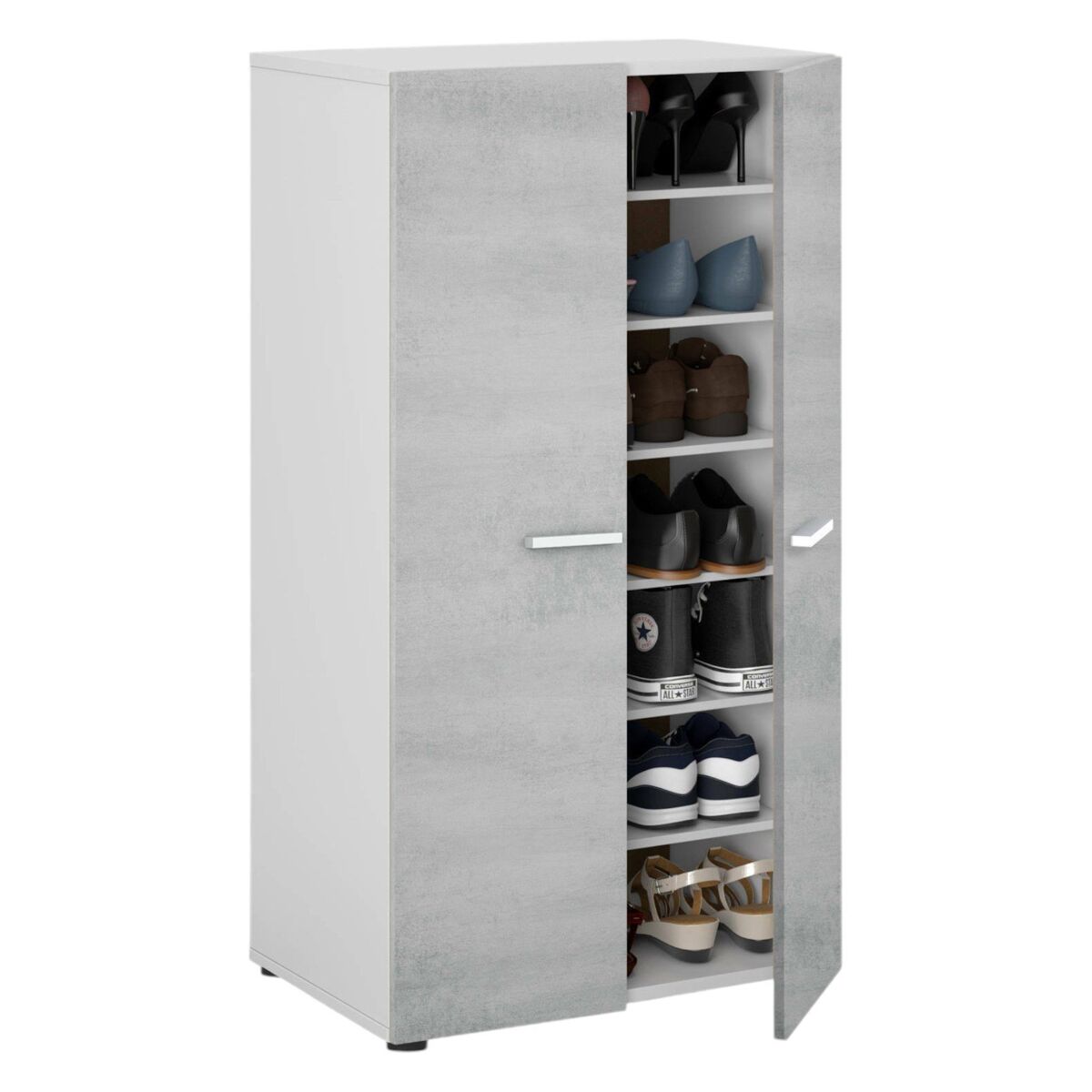 Armário multiuso com 2 portas com efeito madeira
