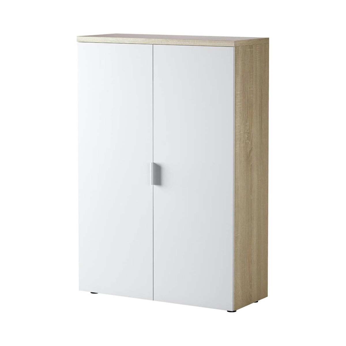 Armário multiuso com 2 portas com efeito madeira