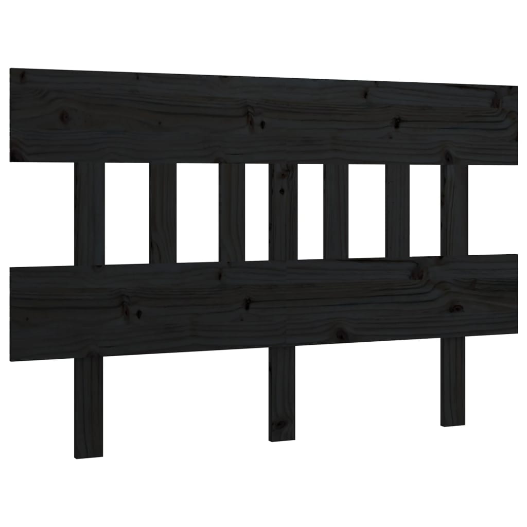 Vidaxl cabeceira de cama 203,5x3x81 cm pinho maciço preto