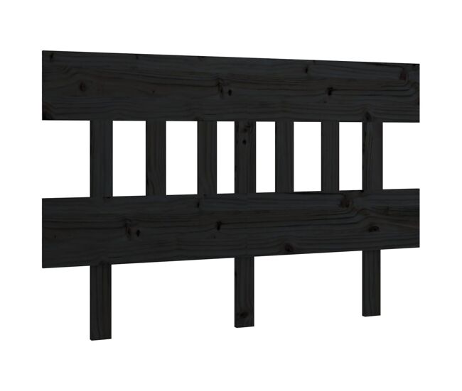 Vidaxl cabeceira de cama 203,5x3x81 cm pinho maciço preto