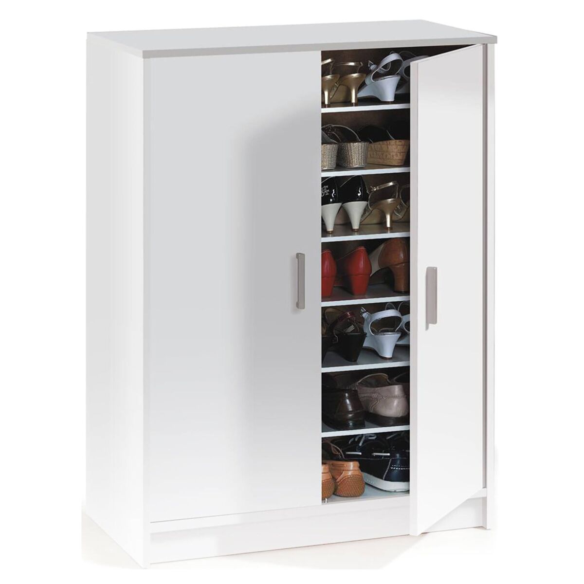 Armário multiuso com 2 portas com efeito madeira