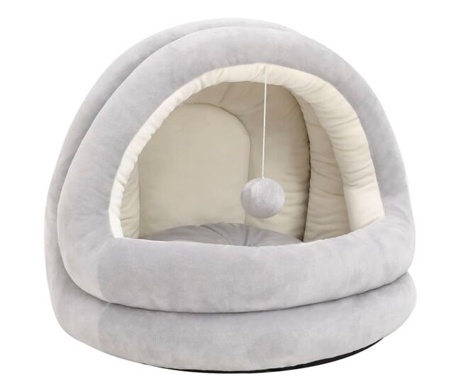 Vidaxl cama para gatos 40x40x35 cm cinzento e cor creme