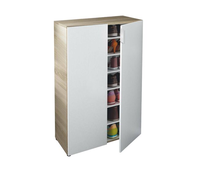 Armário multiuso com 2 portas com efeito madeira