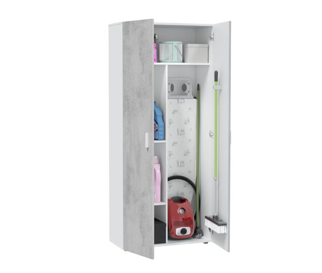 Armário multiuso com 2 portas com efeito madeira