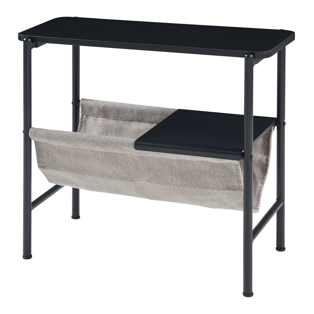 Mesa de apoio Samnanger com porta-revistas em aço [en.casa]