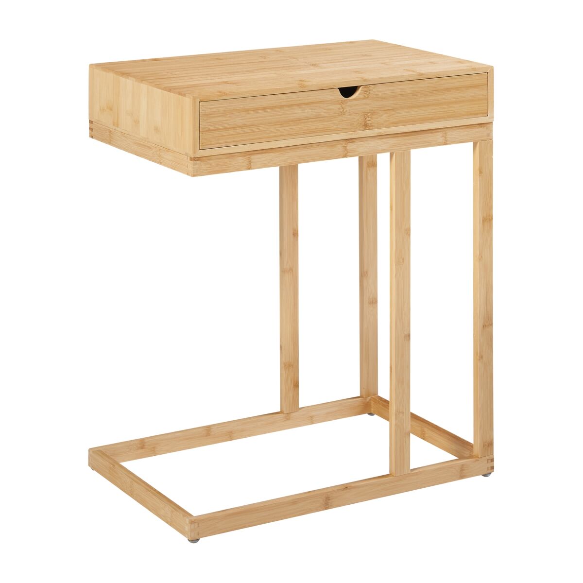 Mesa para portátil Kåfjord com gaveta em bambu [en.casa]