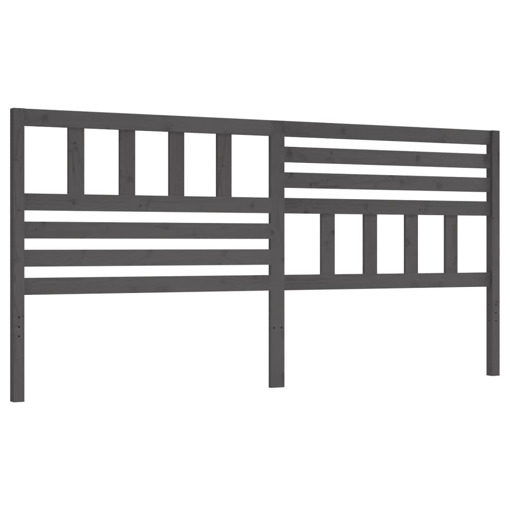 Vidaxl cabeceira de cama 206x4x100 cm pinho maciço cinzento