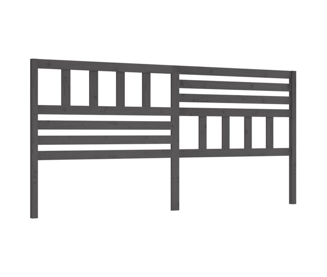 Vidaxl cabeceira de cama 206x4x100 cm pinho maciço cinzento