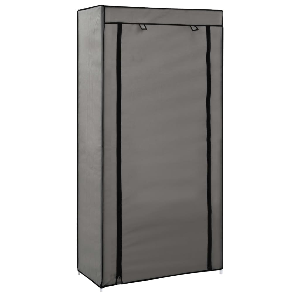 Vidaxl sapateira com cobertura 58x28x106 cm tecido cinzento