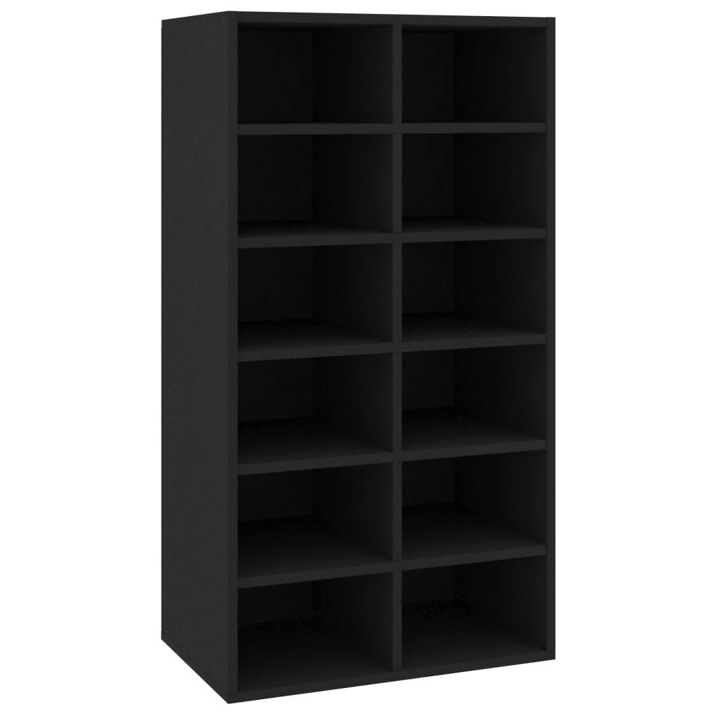 Vidaxl sapateira 54x34x100,5 cm derivados de madeira preto