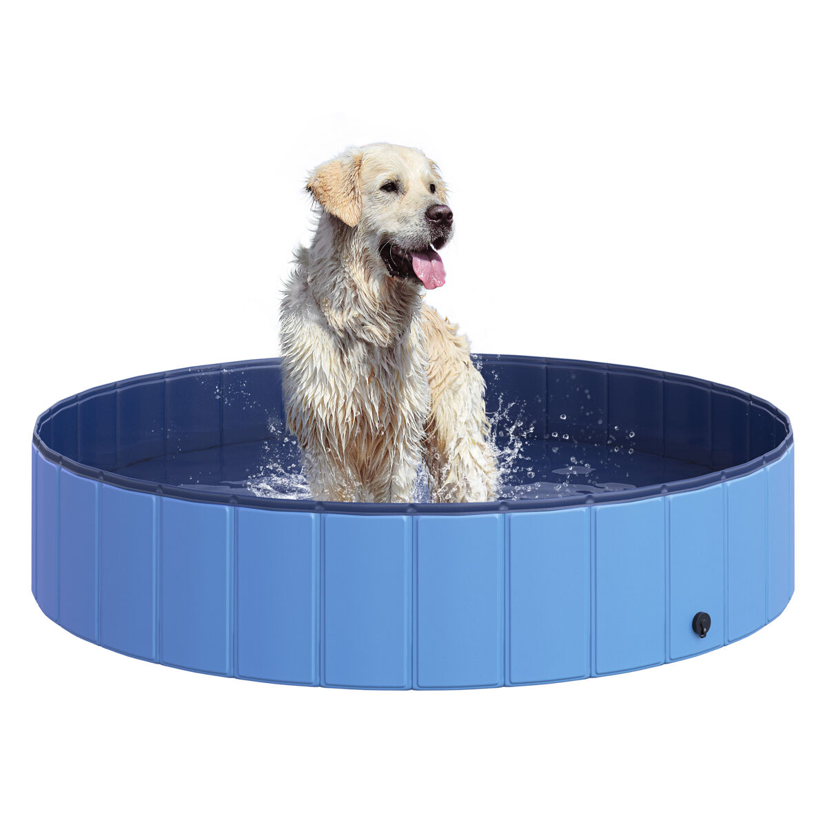 Piscina para Animais de Estimação PVC, placa de madeira PawHut