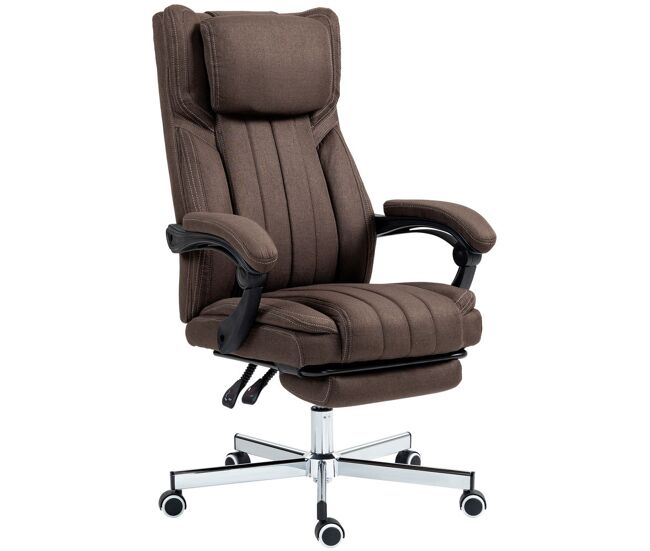Vinsetto cadeira de escritório com 6 pontos de massagem por vibração cadeira de escritório reclinável com altura ajustável controlo remoto encosto alto e apoio para a cabeça 65x61x101-113 cm marrom