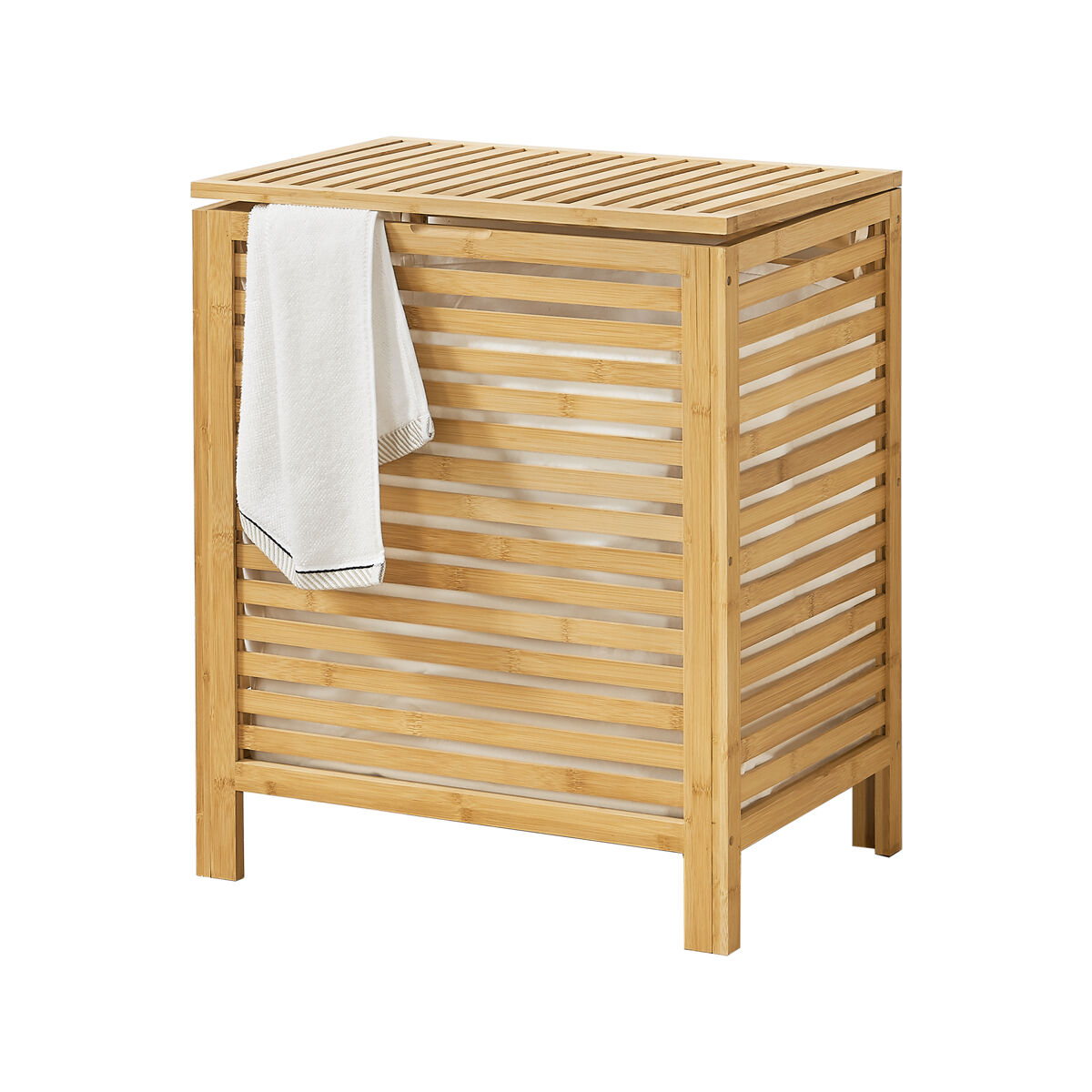 Cesto para roupa suja em bambu skövde max 65 litros 50,5 x 35,5 x 60 cm [en.casa]