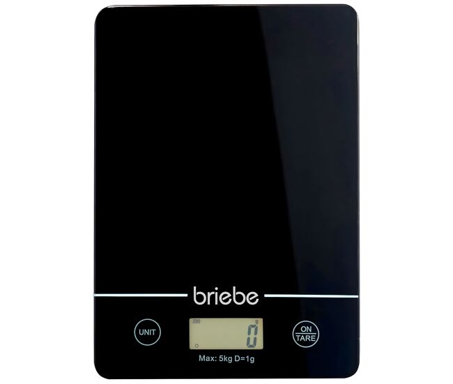 Briebe kw1163 balança de cozinha digital, alta precisão 1g / 0.1oz, peso até 5kg, display lcd, função tara, , noir