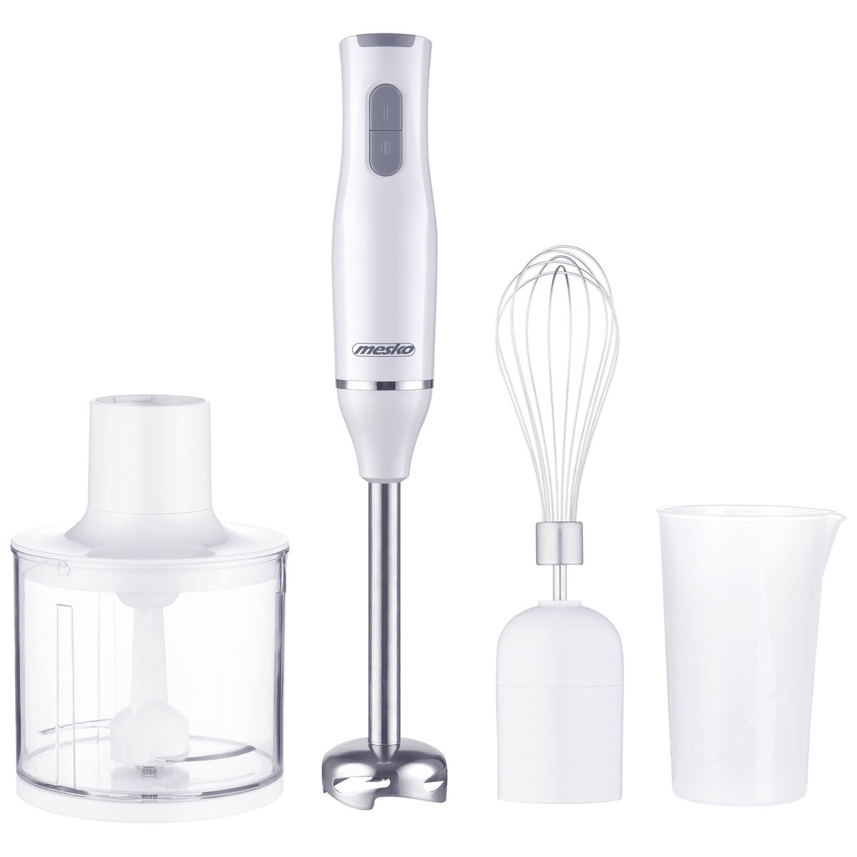 Mesko ms4629 varinha mágica multifunções, picador 0,5l acessório para bater, 2 velocidades, 800, branco
