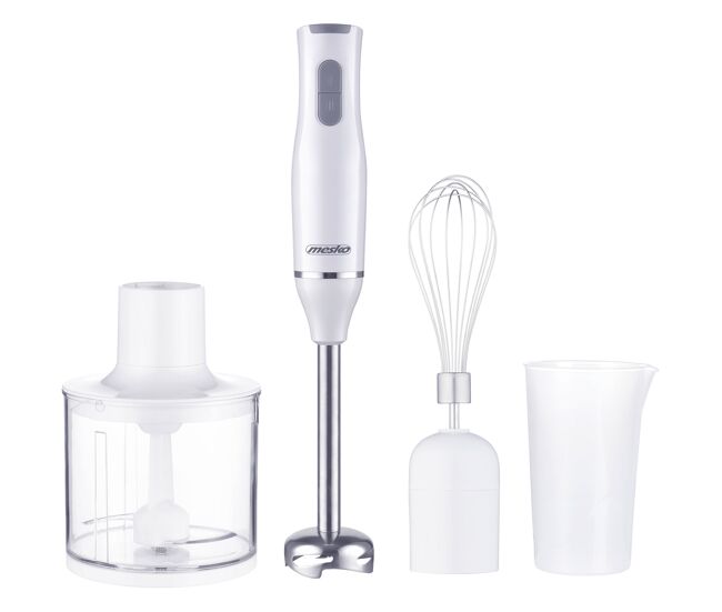 Mesko ms4629 varinha mágica multifunções, picador 0,5l acessório para bater, 2 velocidades, 800, branco