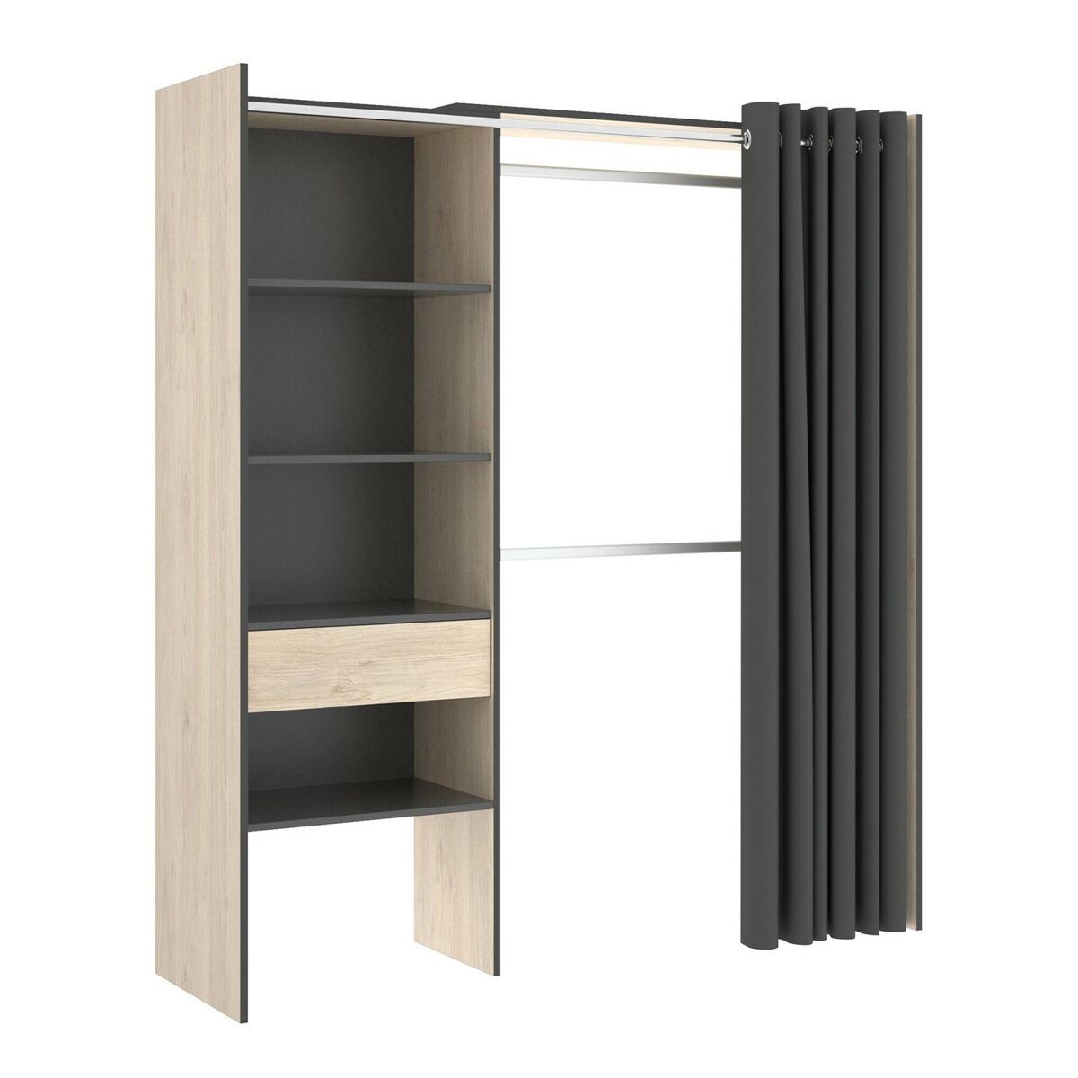 Guarda-roupa grande com efeito de madeira