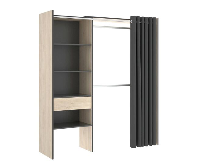 Guarda-roupa grande com efeito de madeira