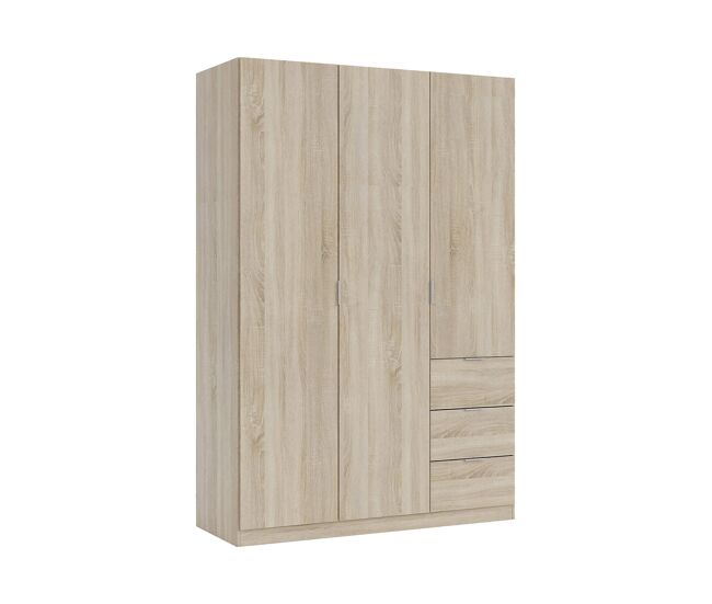 Armário de 3 portas com efeito madeira