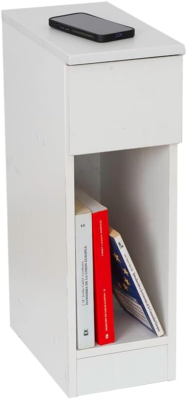 Mesa de cabeceira Slim estilo moderno em com 1 gaveta 24