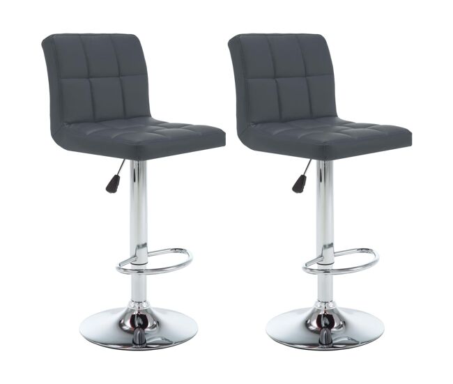 Vidaxl bancos de bar 2 pcs couro artificial cinzento