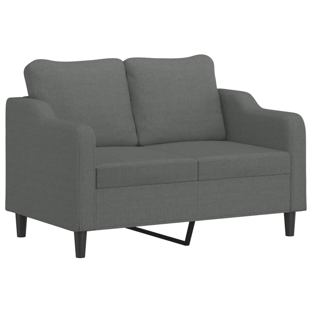 Vidaxl sofá de 2 lugares em tecido 120 cm cinzento-escuro