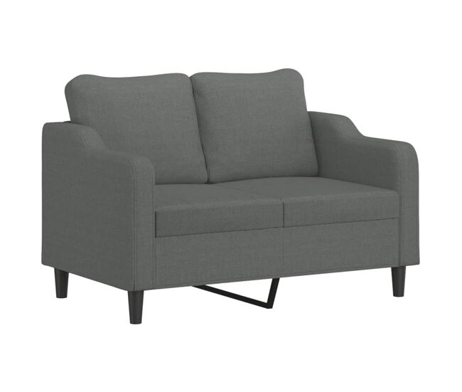 Vidaxl sofá de 2 lugares em tecido 120 cm cinzento-escuro