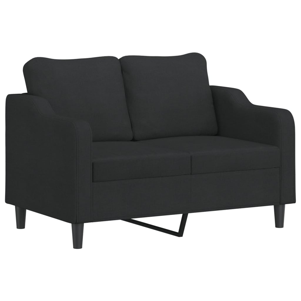 Vidaxl sofá de 2 lugares tecido 120 cm preto