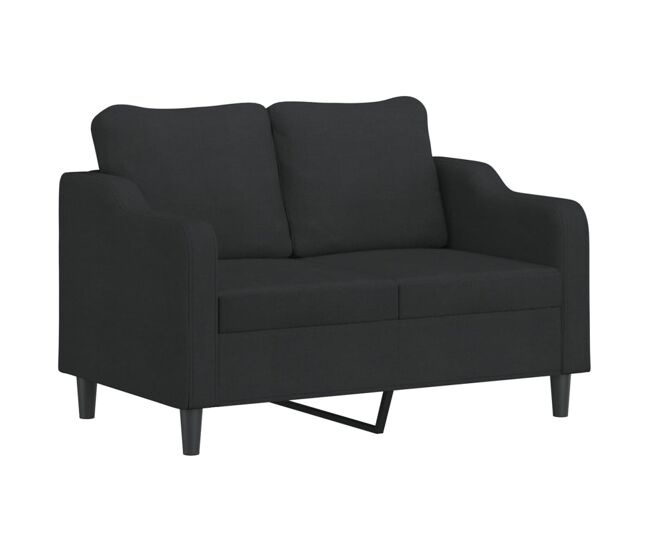 Vidaxl sofá de 2 lugares tecido 120 cm preto