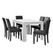 Mesa de jantar + 6 cadeiras Forssa MDF e couro sintético 140x90 Mesa de jantar + 6 cadeiras Forssa MDF e couro sintético 140x90 Branco