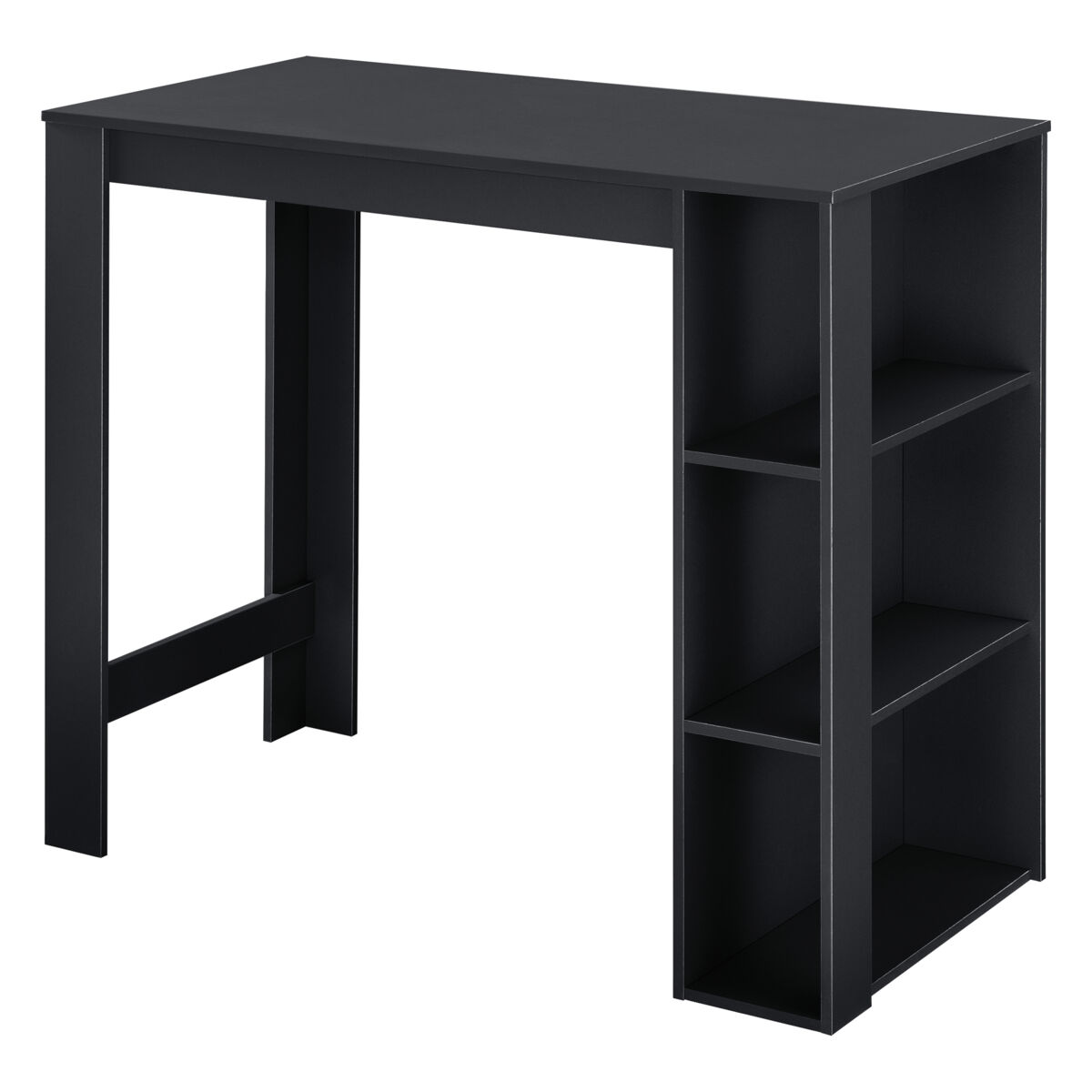 Mesa de bar danderyd com 3 prateleiras 120x60x106 cm preto [en.casa]