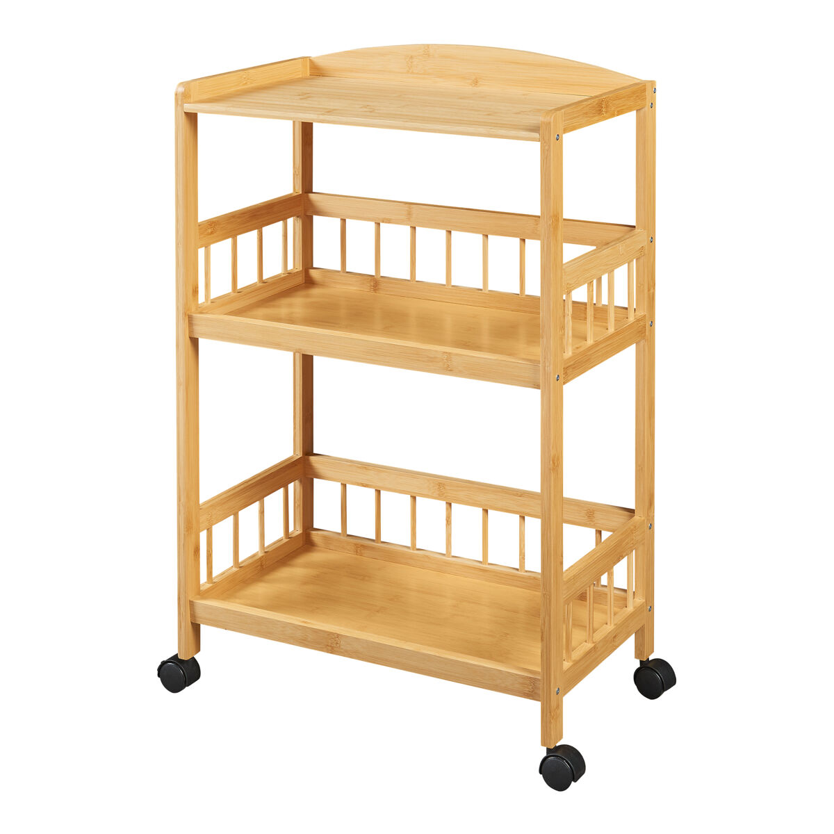 Carrinho de serviço huddinge 3 níveis bambu 80x53x30cm - natural [en.casa]