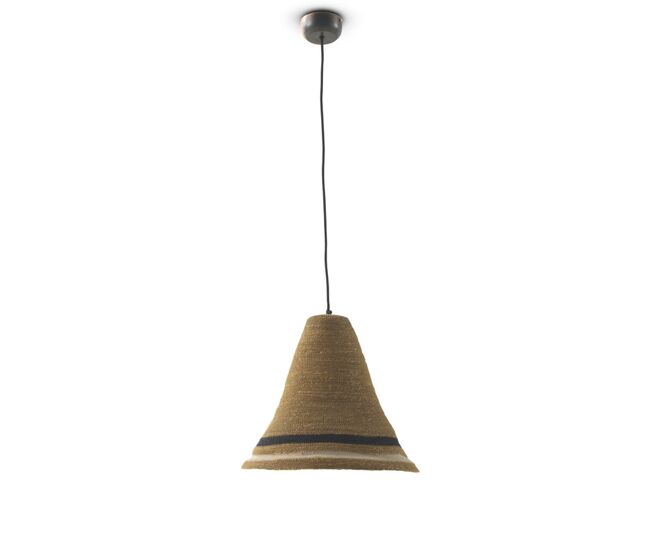 Lâmpada de teto de fibra natural trançada