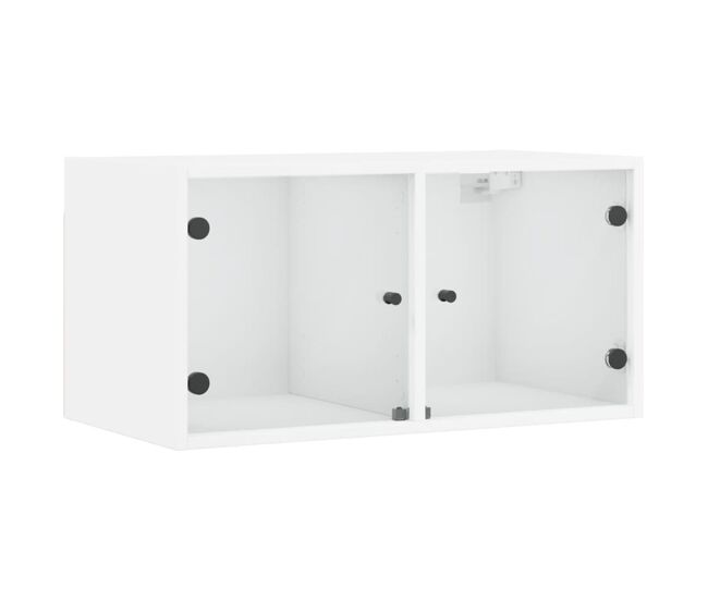 Vidaxl armário de parede c/ portas de vidro 68,5x37x35 cm branco