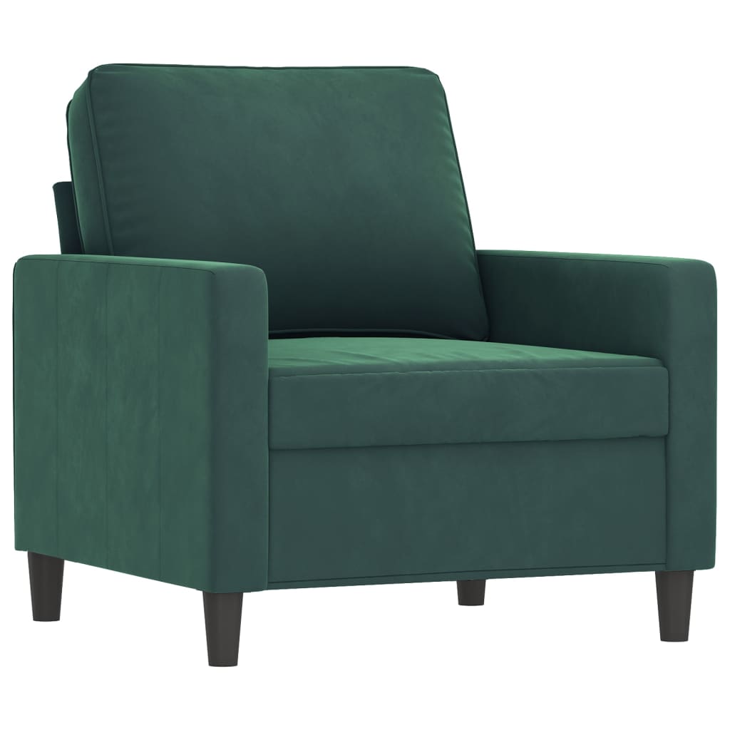 Vidaxl poltrona 60 cm veludo verde-escuro