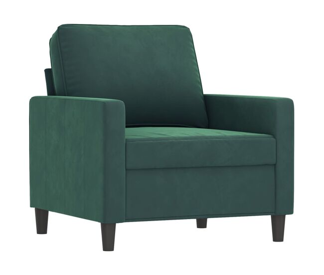 Vidaxl poltrona 60 cm veludo verde-escuro