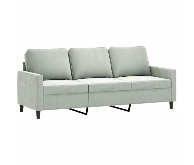 Vidaxl sofá de 3 lugares 180 cm veludo cinzento-claro