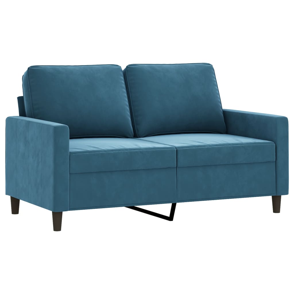Vidaxl sofá de 2 lugares veludo 120 cm azul