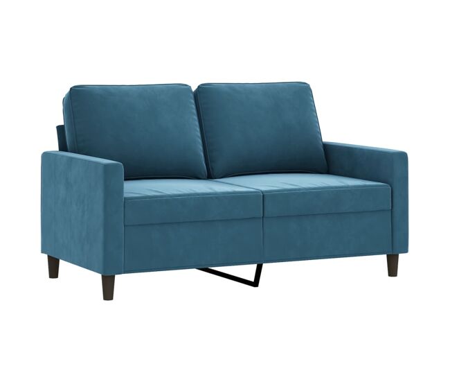 Vidaxl sofá de 2 lugares veludo 120 cm azul