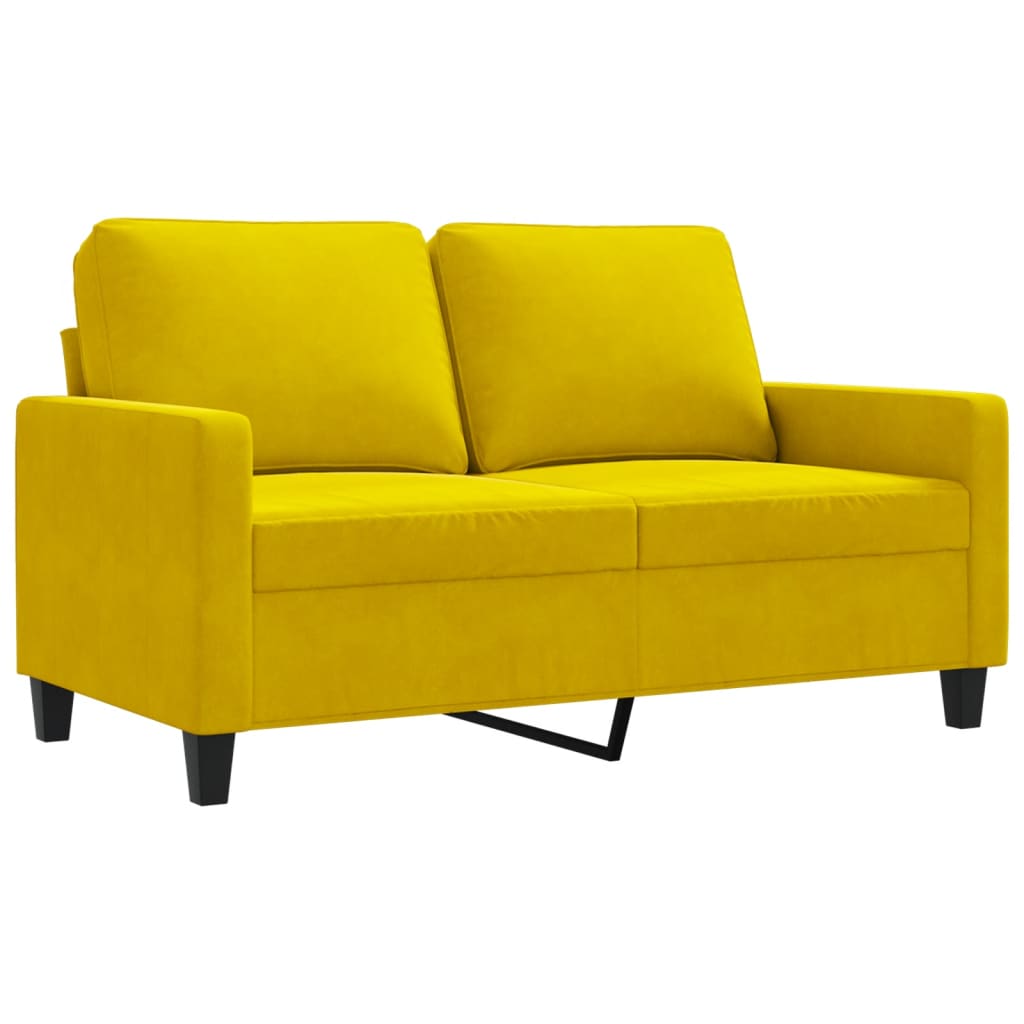 Vidaxl sofá de 2 lugares veludo 120 cm amarelo
