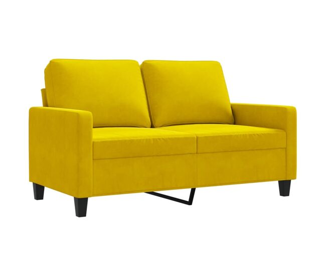 Vidaxl sofá de 2 lugares veludo 120 cm amarelo
