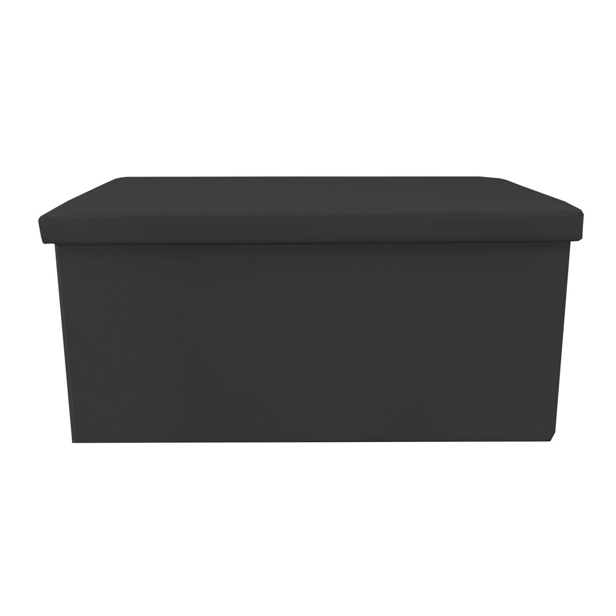 Puff otomano retangular dobrável armazenamento em couro sintético 76x38x38cm | página inicial de nyana | estilo otomano | couro sintético resistente |