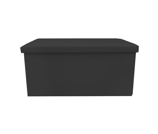 Puff otomano retangular dobrável armazenamento em couro sintético 76x38x38cm | página inicial de nyana | estilo otomano | couro sintético resistente |