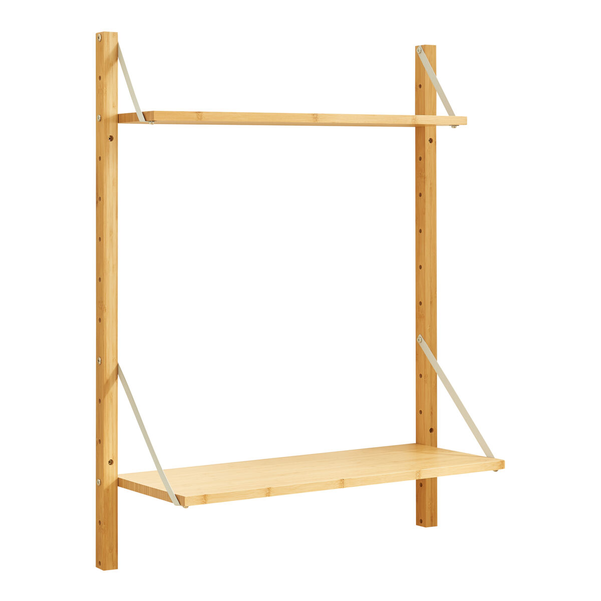 Estante de parede tingvoll com 2 prateleiras 85x65x25cm - bambu [en.casa]