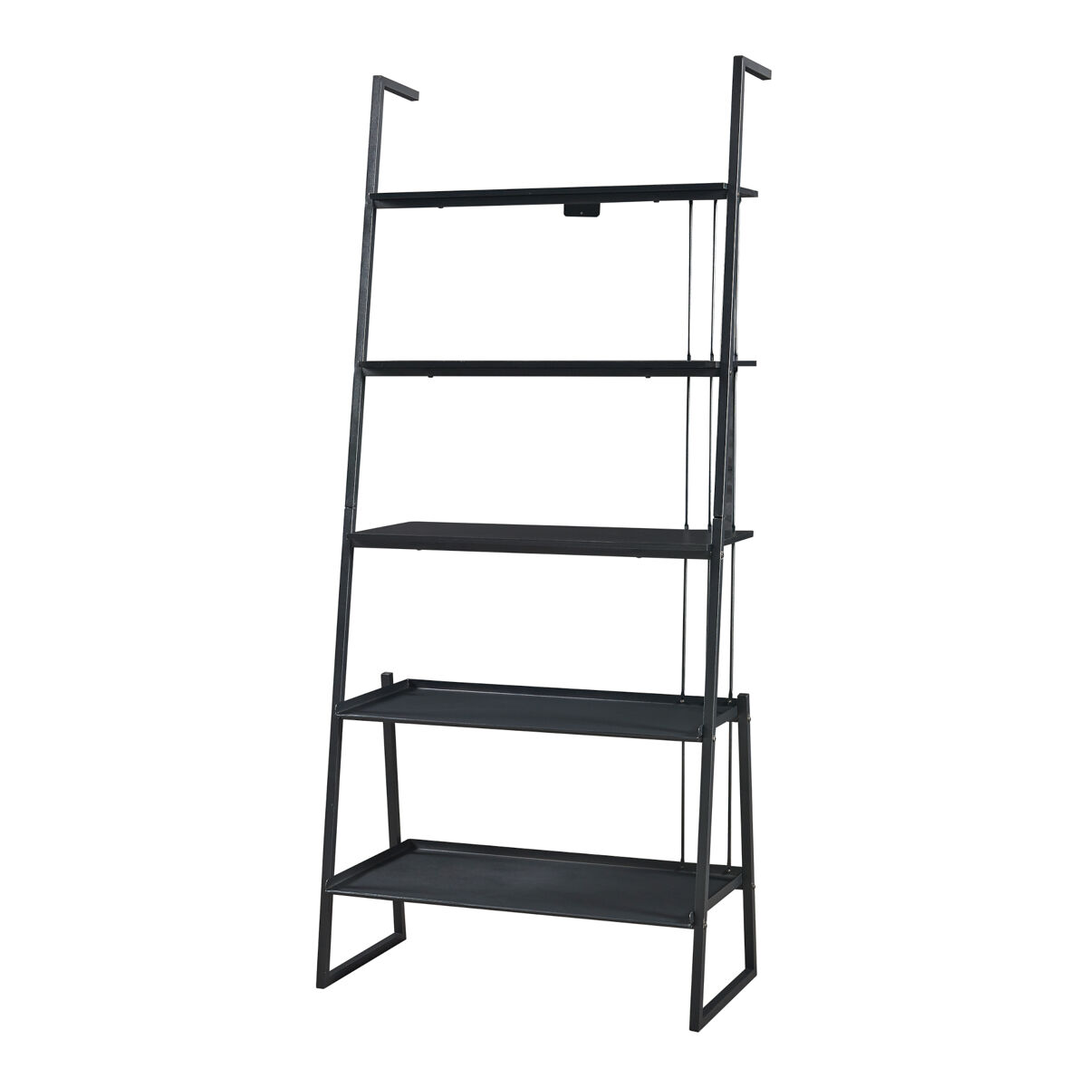 Estante em escada storfjord de 5 níveis 184x80x40cm - preto [en.casa]