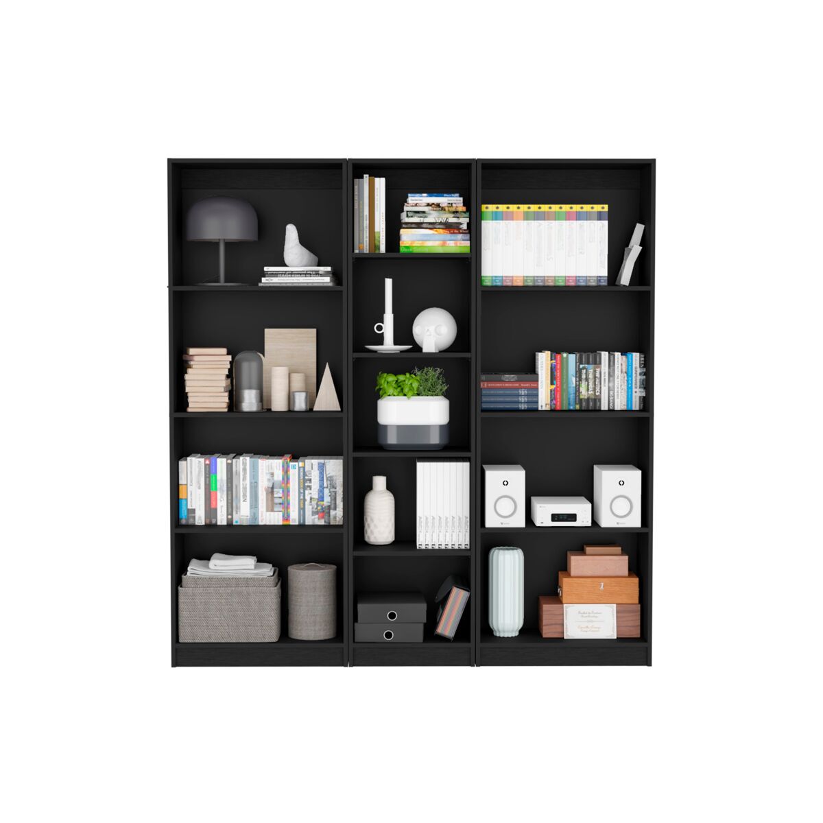 Conjunto de estantes de melamina para escritório em casa