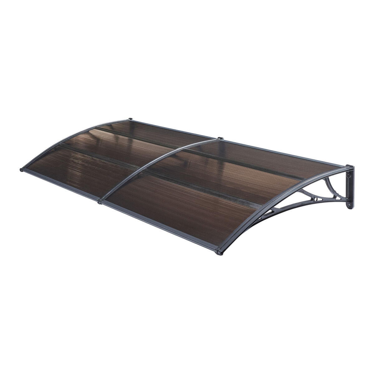 Toldo exterior mellerud para portas com proteção policarbonato / proteção plástica 200 x 100 cm - preto e castanho [en.casa]