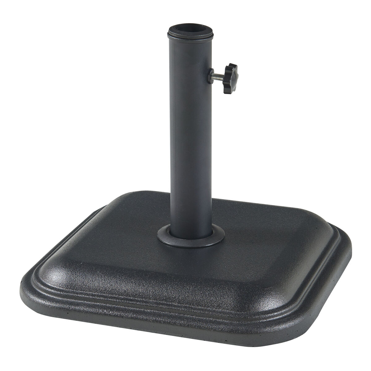 Suporte para guarda-sol biccari 35x35x4,5 cm betão - preto [casa.pro]