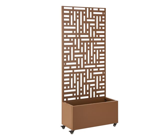 Divisória bernalda com floreira aço 190 x 82 x 38 cm castanho casa.pro